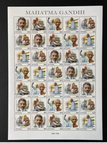 Guyana 2022 Bogen Gandhi Indien Big Ben Nelson Mandela