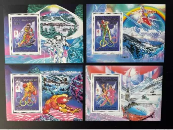 Mauritanie 1990 Blocs De Luxe Jeux Olympiques Olympic Games Olympia Albertville