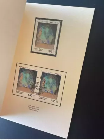 France 1990 COLLECTION TIMBRE FRANCAIS SERIE ARTISTIQUE CADEAU MINISTRE LIVRE