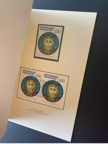 France 1990 COLLECTION TIMBRE FRANCAIS SERIE ARTISTIQUE CADEAU MINISTRE LIVRE