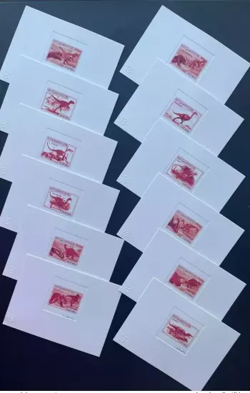 Mozambique 2007 Artist's Proof Mi. 2964 - 2975 Dinosaurs Reptiles RED