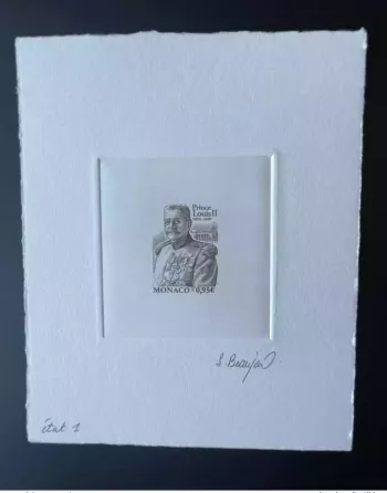 Monaco 2020 YT 3233 State proof artist Prince Louis II 1870 -1949 black