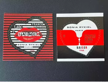 France 2018 Self-adhesive YT 1514/1515 Hearts Sonia Rykiel Valentine's Day MNH**