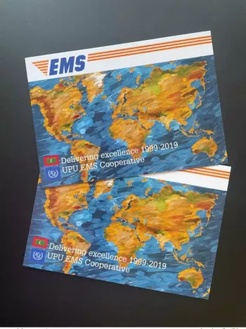 Maldives 2019 Mi. ? Stationery Entier Joint Issue 20Ans EMS Emission commune UPU
