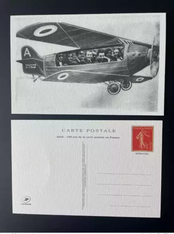 Frankreich 2022 150J. Postkarte Paris Philex Semeuse Roty Flugzeug