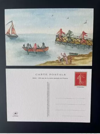 Frankreich 2022 150J Postkarte Ganzsache Paris Philex Semeuse Roty Schiff