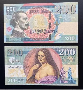 2020 Matej Gabris 200 Zlatych Czech Republic Josef Manes UNC ESSAY limité