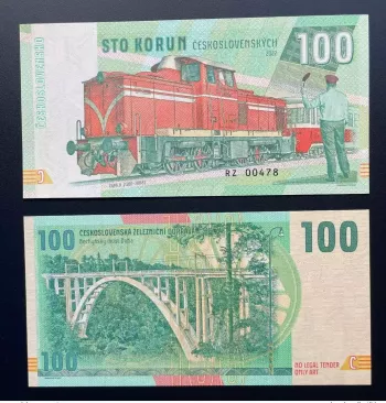 2022 Matej Gabris 100 Korun Czechoslovakia T426.0 Train Locomotive RZ UNC ESSAY