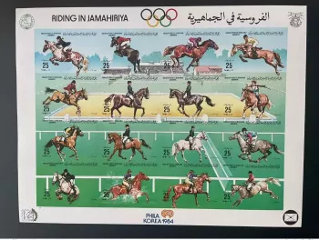 Libye 1984 ND Mi. 1411 - 1426 Sheet Riding Cheval Horse Pferd Olympic Games