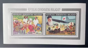 Madagascar 1992 Mi. 1391/1394 II Henri Dunant Red Cross Lions Rotary
