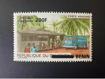Benin 2008 - 2009 Mi. 1524 Overloaded VW Volkswagen Van Auto Bicycle Car