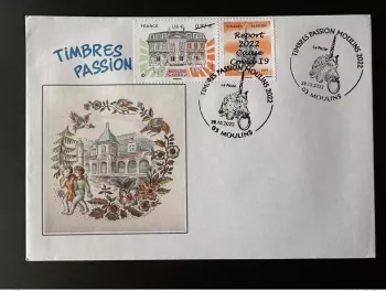 Frankreich 2022 YT 5437A FDC Aufdruck Moulins Allier Salon Timbres Passions