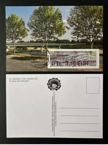 France 2022 ATM Lisa Maxi Carte Moulins Allier Salon Timbres Passions Pont