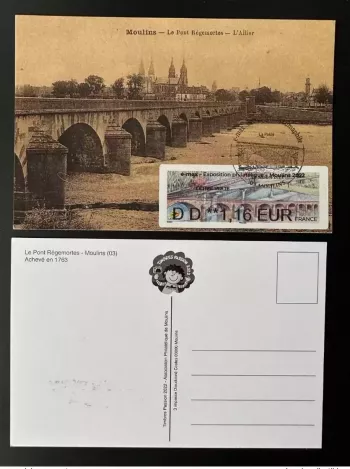 France 2022 ATM Lisa Maxi Carte Moulins Allier Salons Timbres Passion Régemortes