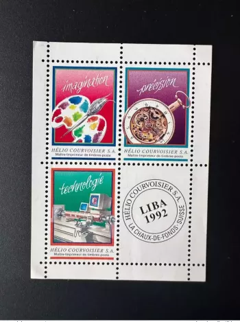 1992 Hélio Courvoisier La-Chaux-De-Fonds vignette Liba philatelic exhibition