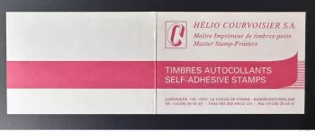 199? Hélio Courvoisier La-Chaux-De-Fonds vignette Self-Adhesive test carnet MH