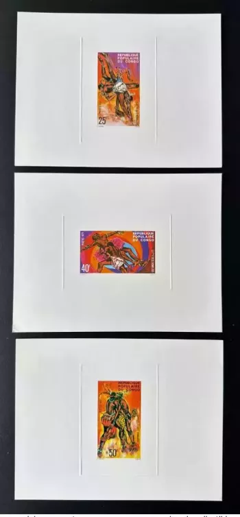 Congo 1977 Mi. 574 - 576 Epreuve De Luxe Lutte des Bondjos Ringkampf Wrestling