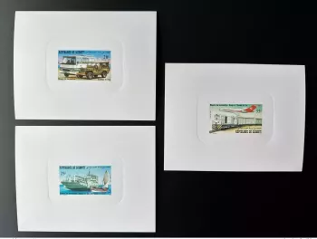 Djibouti 1982 Mi. 341 - 343 Epreuve De Luxe Moyens de Transport Bus Train Avion