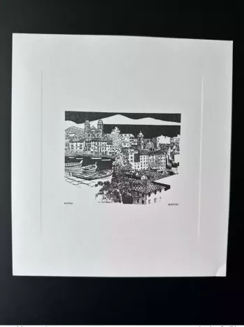 France 1982 Gravure Epreuve Claude Jumelet Bastia Ajaccio Corse ITVF 21 x 19