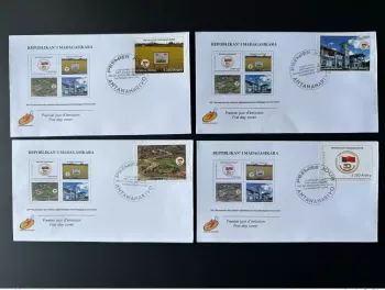 Madagascar 2022 Mi. 2751 - 2754 FDC 1er jour relations diplomatiques Chine Riz