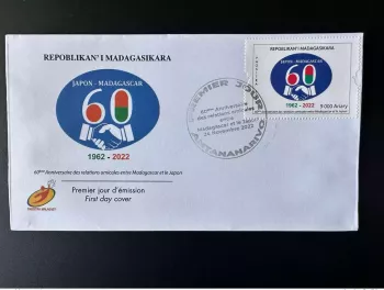 Madagascar 2022 Mi. 2755 FDC 1er jour 60 Ans Relations Amicales Japon Japan 1962