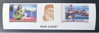 Chad 1996 IMPERF ND Mi. 1353a - 1354a A Red Cross Dunant Airplane Railways