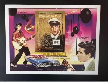 Tchad 1996 Mi. Bl. 247 A Elvis Presley Gold Or voiture Auto Espace Train