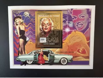 Tchad 1996 Mi. Bl. 248 A Marilyn Monroe Gold Or Car voiture Auto Espace Pontiac