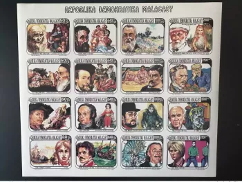 Madagascar 1991/1993 Mi. 1494 - 1509 IMPERF Sheet Art Vinci Monet Renoir