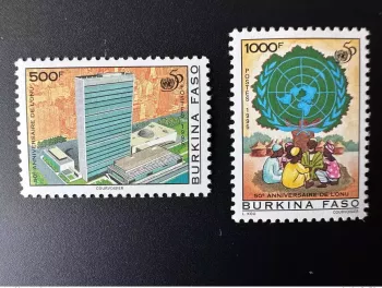 Burkina Faso 1995 Mi. 1373 - 1374 50 Ans de l'ONU United Nations Unies UNO UN