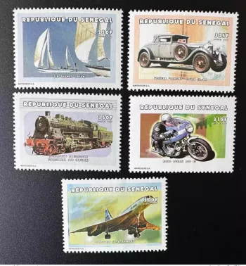 Sénégal 1999 Mi. 1708 - 1712 Transports Voilier Bentley Train Ducati Concorde