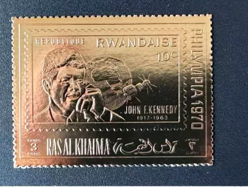 Ras Al Khaima 1970 Mi. B 775 A JFK Philympia Rwanda Weltraum Gold