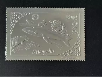 Mongolei 1993 Mi. 2472 A Silber Rotary Lions Dinosaurier Wal Schmetterling