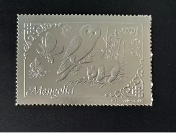 Mongolia 1993 Mi. 2476A Silver Rotary Lions Butterfly Panda Owl