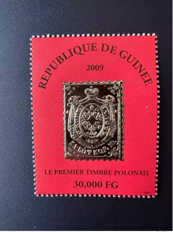 Guinée  2009 Mi. 6489 1er timbre Polonais Stamp on Stamp OR