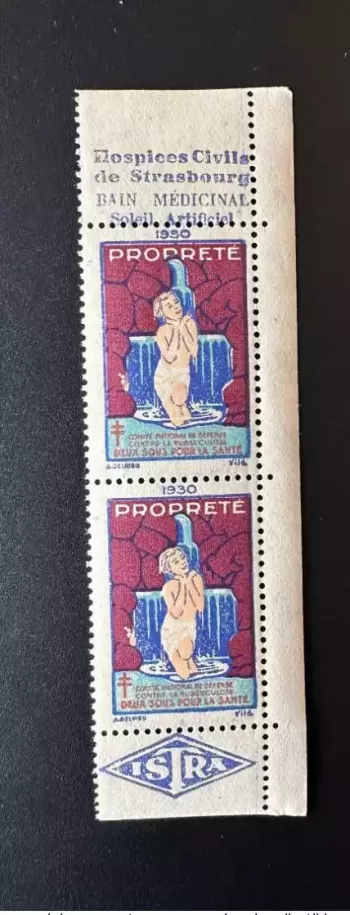France 1930 Antituberculeux Tuberculose Propreté Hospices Civils de Strasbourg