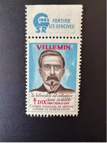 France 1951 Antituberculeux Villemin contagieuse donc évitable 10 Francs Gibbs