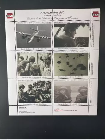 France - Vignette ITVF Stamp! Arromanches 360 Cinéma Circulaire Calvados Avion