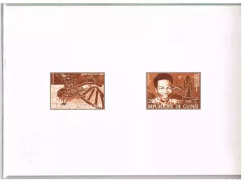 Guinea 1985 Mi. 1033 - 1034 Collective Artist Proof Espace Mars Viking