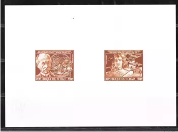 Chad 1983 Mi. 960 - 961 Collective Artist Proof Espace Isaac Newton