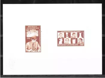 Central African Republic 1983 Mi. 914 - 915 Artist's proof Chess Fischer Reti