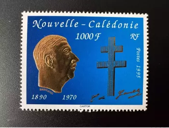 New Caledonia 1995 YT No. 682 25 Years of the Death General de Gaulle Doré