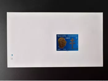 New Caledonia 1995 YT n° 682 Luxury uncut proof Death General de Gaulle