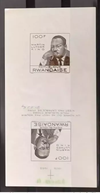 Ruanda 1968 COB Bl 12 Grün fehlt IMPERF ND kehrdruck Martin Luther King