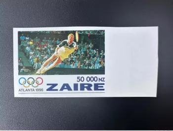 Congo Zaire 1996 COB 1496 IMPERF paper cardboard Tennis Olympic Games Atlanta