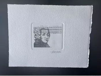 Belgique 1991 COB 2438 Epreuve d'artiste FDC Wolfgang Amadeus Mozart noir