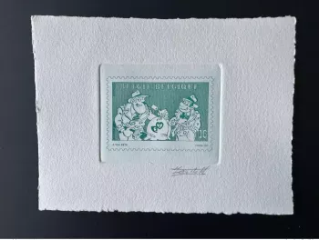 Belgien 1995 COB 2619 Künstlerprobe FDC BD Dupuis Sammy Comic grün