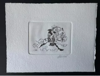 Belgique 1990 COB 2390 Epreuve d'artiste Lucky Luke Morris Cheval noir