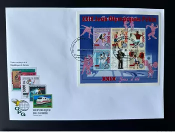 Guinea 2008 Mi. 6275-6279 FDC Aufgedruckt Sydney 2000 Peking 2008 Olympiade