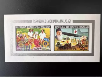 Madagascar 1992 Mi. 1391/1394 II IMPERF Dunant Red Cross Lions Rotary